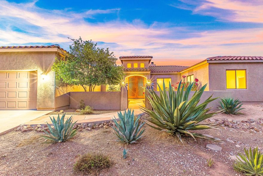 2005 Custom home located in the Catalina Foothills on a private 1.02 acre lot w/ unobstructed mountain views.  Enter through a beautifully landscaped courtyard into a grand entry w/ a formal dining & living room. Gourmet kitchen w/ center island & breakfast bar.  New SS appliances, granite counters & custom cabinetry. Huge pantry & desk area. Kitchen opens to huge great room w/ fireplace & informal dining area.  Sliding glass doors lead to deep covered patio w/ lighting & ceiling fans that spans the entire north side of home.  Striking Catalina Mountain views are the backdrop to this serene & peaceful backyard w/ jacuzzi, fountain & low care landscaping. Spacious master suite w/ doors to patio. Master bath w/ separate shower, garden tub & dual vanities w/ new granite counters.  CLICK MORE Huge walk-in closet will not disappoint!  On the opposite side of the home find "second master" ensuite bedroom, 2 additional bedrooms with a bathroom w/ dual vanities. Bonus room between these 3 bedrooms could be used as TV room, play room, kids homework area or whatever you may need.  Extra large storage closet in the common area. Spacious laundry room w/ storage & utility sink.  Oversized 3- car garage.  Incredible location close to Tucson's finest restaurants, shopping, world-class golf resorts & Sabino Canyon.  Close to Basis Charter School, Castlehill, the Gregory School among others! Prior to listing this home was painted inside and out, new carpet, new wood tile in dining and living room, new granite counters in all bathrooms & new SS appliances.