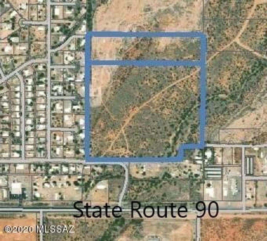 Wow! 42.3+/- acres for $160,000 located just north of Highway 90 close to Sierra Vista but within unincorporated Cochise County. Own your own 40+ acre ranch close to town with utilities nearby or have the potential to rezone to a higher density for a residential community, general business or light industrial. Current zoning is R-36 (not available in mls entry).Property was formerly part of a construction material supply operation. Located in the Opportunity Zone. Taxes shown are for both parcels. This probably won't last long.