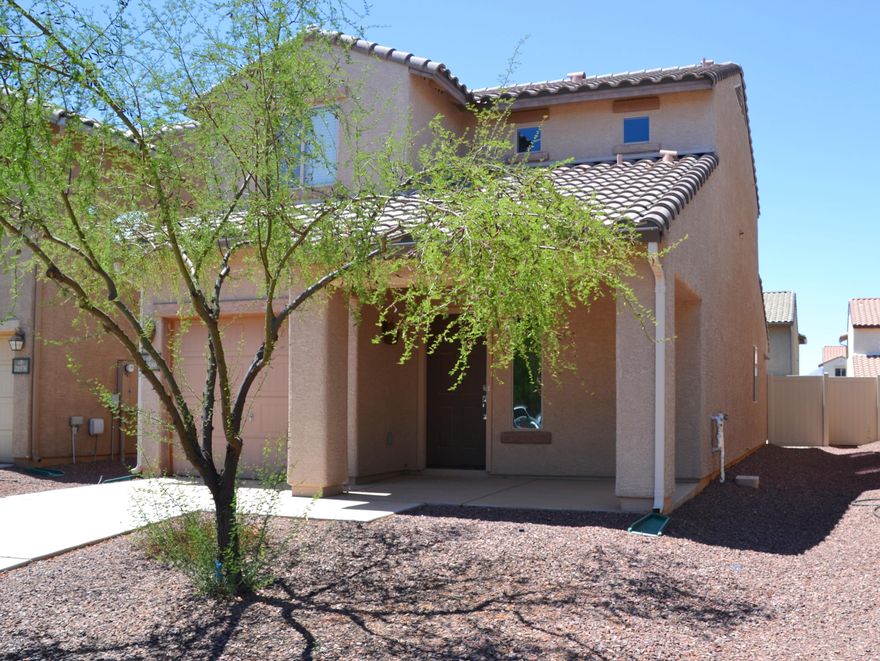 Located in Red Rock Village. This charming 2 story home is move-in ready. 2 bedroom 2.5 bathroom, features Open kitchen with stainless steel appliances, large master closet, ceiling fans,and 2 car tandem garage. Enjoy all the amenities the community has to offer including water and skate park basketball/volleyball courts and so much more. Come take a look