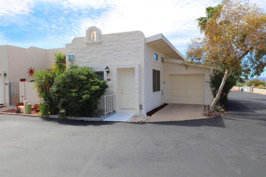 Range Price: 105K-110K. Perfect winter getaway or permanent 1bed/1bath 890sq. ft. retirement townhome with BEAUTIFUL MOUNTAIN VIEWS in the sought after 55+ Sierra Villas secluded private gated community - excellent adult community with sparkling pool and spa, private roads and low HOA.  Come live your best life in this awesome move in ready corner lot with relaxing patio in back.  Enjoy the views and location-close to Old Tucson, only 6 miles from the Arizona-Sonora Desert Museum, and only 7.6 miles from Saguaro National Park.