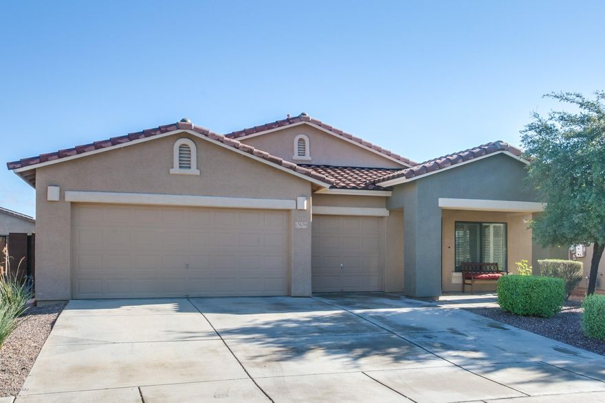 Don't miss this opportunity. This 4bd/2ba (1955 sqft) home has a Pebble Tec pool and mountain views. The property features a spacious floor plan with a large kitchen, oak cabinets, pantry & stainless steel appliances. The open concept kitchen flows into the family room. Flexible floor plan has a formal living and dining room as you enter the home. The three car garage has a 2 ft ext. Features include: 9ft ceilings, 1yr old water heater, exterior painted 3yrs ago, Interior painted 2 yrs ago & surround sound in living room. Enjoy the nicely landscaped front and backyard. The private backyard offers a Pebble Tec pool, extended patio & ceiling fan. Great neighborhood close to shopping, schools and interstate for easy commute. Furniture in front room available on separate bill of sale.