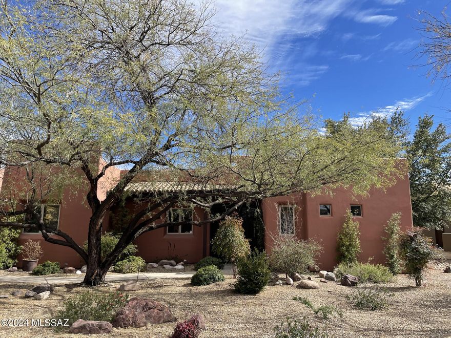 This stunning single family home located at 42 Calle Maria Elena in Tubac, AZ was built in 2006. With a spacious layout including 2 bathrooms and 1 half bathroom, this home boasts a total finished area of 2,500 sq.ft. Situated on a large lot spanning 17,521 sq.ft., this property offers plenty of outdoor space for entertaining or relaxing. Don't miss out on the opportunity to make this beautiful home yours in the charming town of Tubac. The central courtyard is in the traditional Spanish style, with a wood burning fireplace, as well as an Arizona oak to provide a shaded and comfortable area for both the casita and the main house.  The courtyard is the perfect entertainment area for the owners as well as for guests.