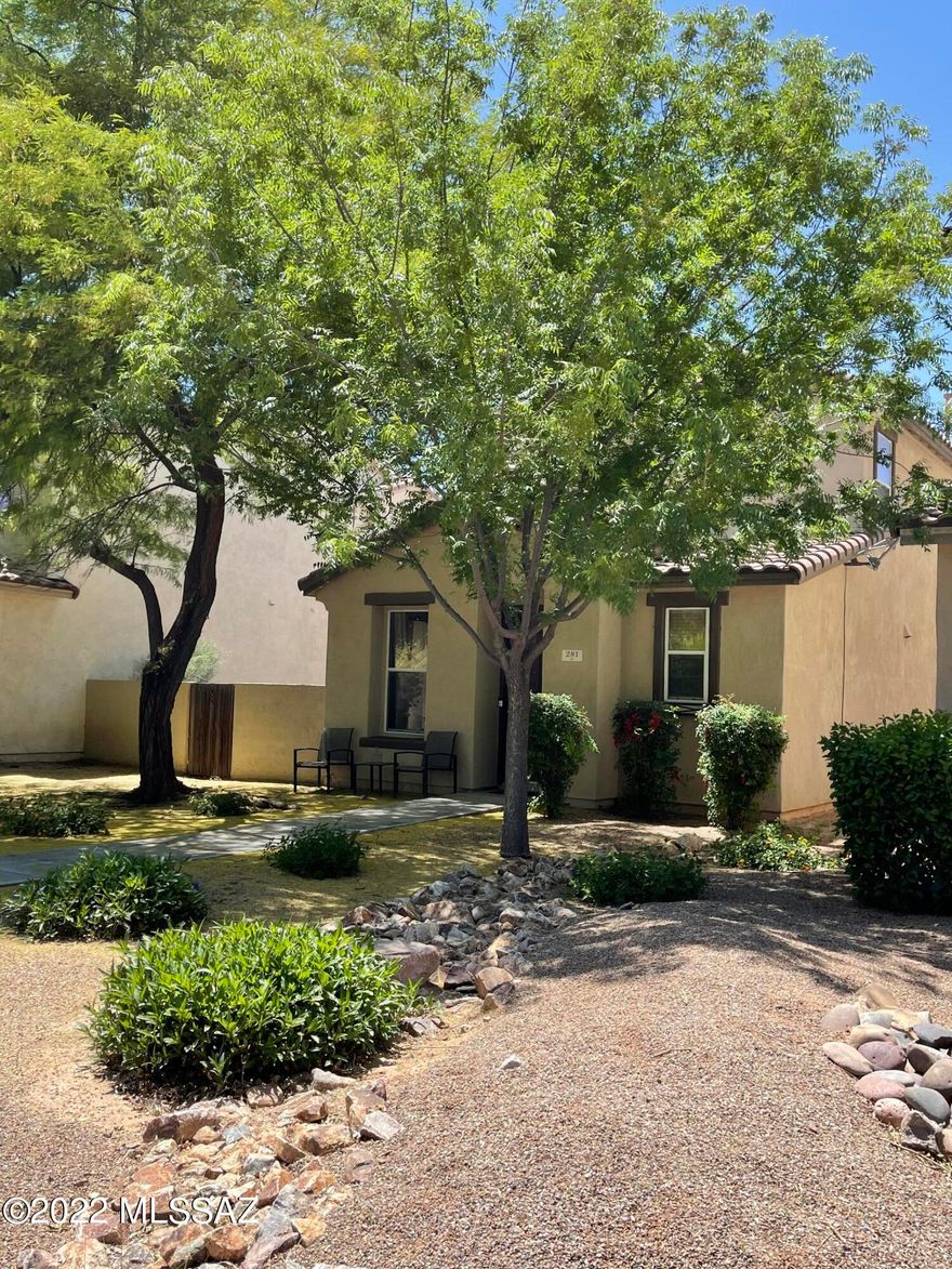 Welcome home to 281 W Paseo Celestial located in master planned community Rancho Sahuarita. This 2-story KB Home is nestled in the Presidio Del Cielo II subdivision with front yard maintained by  HOA monthly.  This home features 3 bedrooms, 2 full baths, 1 half bath, 2 car garage with low maintaince side yard.   As you open the front door you are welcomed by the open space and formal dining. The kitchen features Black/SS appliances. Come upstairs where you will find 3 spacious bedrooms with plenty of storage space in their double door closets plus laundry room witht washer/dryer that DO convey with the home.  This home is walking distance to the clubhouse, gym, running/walking trails, dog park, pools and so much more.  You do not want to miss this one!  Come on by to the Open House