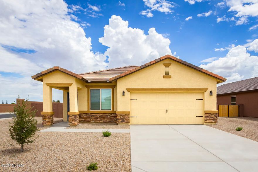 The Prescott plan is a spacious 3 bedroom, 2 bath, single story home with over $15,000 in upgrades including gorgeous granite countertops, stunning wood cabinets, brushed nickel hardware and an attached two car garage. This beautiful home features an open concept layout with a chef-ready kitchen and bar area that overlooks the dining and living areas. Located near the entrance of this home is a multi-functional den area, great for use as a study or game room. Towards the rear of the home is not only a private master suite, but also a large outdoor patio, a perfect space for entertaining! This exceptional home is located within the beautiful community of Vanderbilt Farms that offers many picnic areas and walking trails.