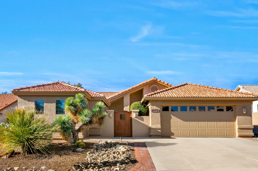 Welcome to Delightful One of A Kind Experience when Visiting This Special Home.As You Enter the Front Courtyard on Cobble Stone Pavers the Feeling Says ''This is Home''.  2 Bedrooms + Den, 3 Full Baths, Casita, 20'' Diagonal Set Ceramic Tile Thru-out, Fireplace in Great Rm, Custom Designed Kitchen, Granite Counters Thru-out, & Newer Stainless Appliances. Remodeled Baths, New Pex Plumbing Thru out, HVAC 5 yrs, Back Gardens Offer Your Own Resort. Outdoor Ramada w/ TV Theater Area, Fireplace, Built - Bar &  Grill, Firepit, Remote Rollout Shades, Extensive Pavers, In-Ground Pool (New Pump 2019) & Spa. Golf Car Garage, 2 Car garage (New Opener) extended 6 Ft w/ Additional Large Walk-in Storage Closet. Exterior painted 2019, Property totally Fenced & Backs to Private Wide Open Spaces.
