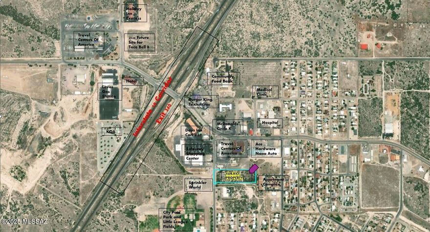 Prime Commercial Opportunity in the Heart of Willcox - 3.71-acre parcel zoned H-1 (Highway Service)—strategically located in the hub of Willcox's commercial corridor. Surrounded by established businesses and sitting just minutes from I-10, this property offers high visibility and accessibility, making it ideal for a wide range of commercial ventures.
Priced below comparable H-1 zoned properties, this parcel is a smart investment for developers, business owners, or investors looking to capitalize on Willcox's growing demand for traveler- and resident-focused services.
This zone is designed to serve the traveling public, truckers, and local residents, with an emphasis on accessibility, comfort, and economic development -  this location is positioned for success. Utilities are all nearby. H-1 Zoning Allows For:
Gas stations, motels, cafes, drive-ins, travel trailer parks, Medical and dental offices, hospitals, garages, Retail shops, art and curio stores, museums, Any CC-1 central commercial zone use