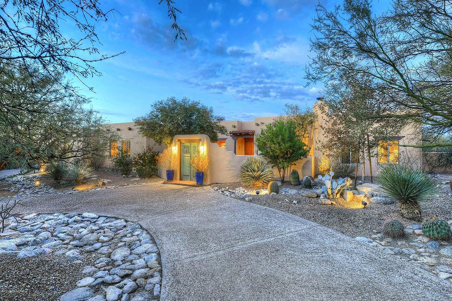Tucson at it's most beautiful.  Stunning completely renovated 4 bd/4 bathroom single story Santa Fe home in gated sought after Canyon View Estates.  4th bedroom currently being used the family fun game room. Private yard with pool, large covered patio and views.  Beautiful wood and beamed ceilings, solid wood doors, Saltillo and talavera tile floors.  Everything updated and beautiful.  Most furnishings available.