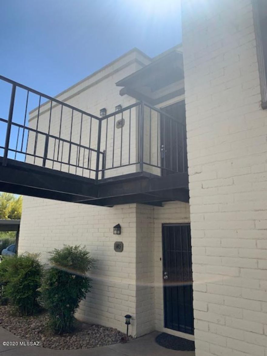 Beautiful East side Condo. This move in ready condo has New A/C unit, stainless appliances, bright and light second level unit. The Covered parking is located right below the condo, you can see your covered parking from the front door.  Convenient location with Jesse Owens park, Camino Seco Village, Pantano wash trail, grocery stores, all very close. HOA covers water, sewer, trash, hot water, roof and community amenities. Large bedroom with spacious closet, Bright kitchen, cozy patio and perfect location within the property. Beautiful well kept community pool located very close to condo. This condo is a must see!
