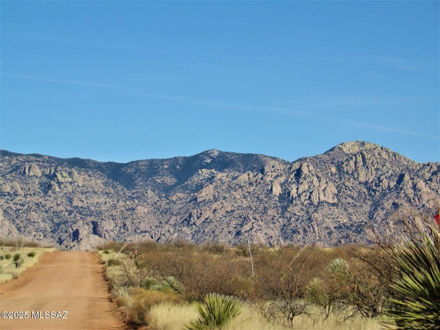 Exceptional Property with Private Well located in prestigious Dragoon Mountain Ranch. A beautiful gated community of lovely custom homes on spacious ranch lots. Gently rolling grasslands with large old mesquite and private access to 52,000 acres of Coronado forest land for trail rides or hiking. Live the dream on this one of a kind rural property. The views are incredible of the Valley below, the Dragoon Mountains and Cochise Stronghold. Private Well on property, and power available at the lot line. HOA $550 per year, for road maintenance.  Also available is the emergency Helipad and community well.