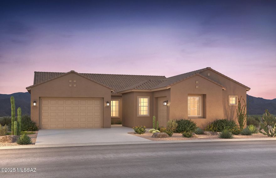 New designer home ready for move-in August 2025. Features a Spanish elevation with paver driveway and walkway. Interior includes a chef kitchen layout with gas cooktop, stainless steel Whirlpool appliances, Coastal Shaker Naval cabinetry, Terra Luna quartz countertops, and custom backsplash. Matching quartz is included in the owner's bath and 2nd bath. Additional upgrades include 8x48 Alpi Crema Matte flooring in a 33% random staggered layout. Energy-efficient features include a tankless water heater, low-flush toilets, low-flow showerheads, dual-pane windows, center sliding glass door to the patio, and more.