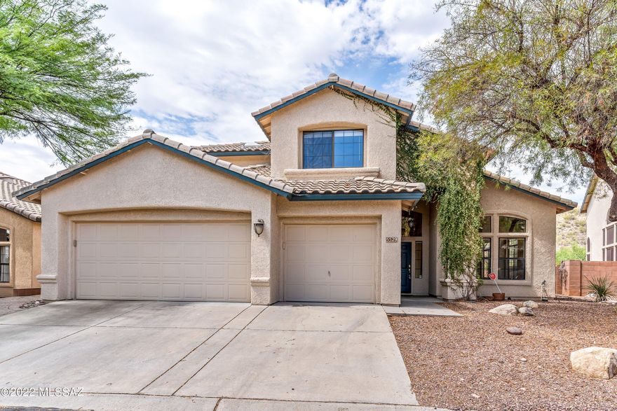 Gorgeous 4BD/3BA home located in the Catalina Foothills.  Terrific and sought after floor plan features open kitchen/family room, 1BD and 1 full bath downstairs, laundry room with washer/dryer included, laminate flooring, living & dining room.  Large primary suite upstairs with a private patio, walk-in closet, garden tub and separate shower, duel sinks. Beautiful gated pool, views and privacy in the backyard.  Three car garage.   This is a must see!  District 16 schools.