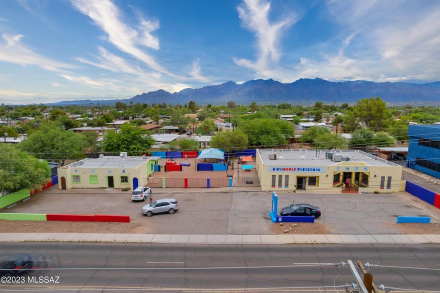 Here is your opportunity to acquire these two buildings with total square footage of 5476-sf on .61 acres.  Property is zoned Tucson-O3, which is currently rented & operated as a pre-school.  You have the potential for many uses as office, medical, day care, Religious, Current Pre-school has multiple classrooms, kitchen, 5 restrooms, plus.  Both Buildings have new roofs, lots of paved parking, with reception area and offices. Main Building is about 3320-sf, other is about 3320-sf. Seller has been paying property taxes.