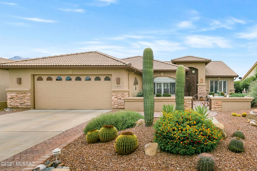 We're proud to present an Upgraded Laredo with Mountain Views. This 2 Bedroom + Den / 2 Bathroom / 1,827 SF / Ext. 2 Car Garage home is just what you've been waiting for! Paver patio courtyard, stacked stone entry & custom security door. Tile floors & shutter's throughout. Great room with French doors to patio. Updated Kitchen with stainless steel appliances, Gas Range, & Nutmeg cabinets with pull-outs. Owner's Suite with bathroom & walk-in closet. Den/Office/optional Bedroom with Murphy Bed System. Guest Bedroom with guest bathroom for friends & family. Surround sound. New Irrigation System & newer HW Heater. Laundry Room with extra cabinets. Extended covered patio with Built-in BBQ Station for entertaining. Extended paver patio to enjoy your beautiful yard & mountain views day or night.