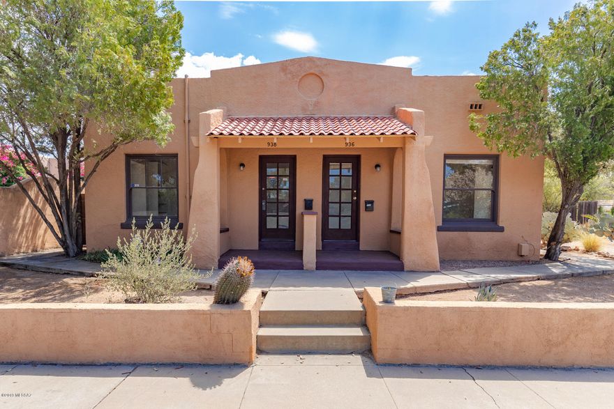 Range Priced. Estate sale. Classic Sam Hughes 1BR/1BA Duplex and 1BR/1BA Cottage. Fantastic location! Just a few blocks from the University of Arizona. Close to Himmel Park, 3rd St bike path, Tucson Streetcar, restaurants and more. The property has great curb appeal, high ceilings, beautiful hardwood floors, central air conditioning, wood cased windows, off street parking, fenced yards, washer and dryer hookups. Cottage has evap cooling and has low headers in door ways. Please watch your head when showing the cottage. Each unit has its own separate gas and electric meter. The units are serviced by one water meter. Termite warranty with Truly Nolen. Roof has been serviced by Hallmark Roofing. Please read agent only remarks about the alarm.