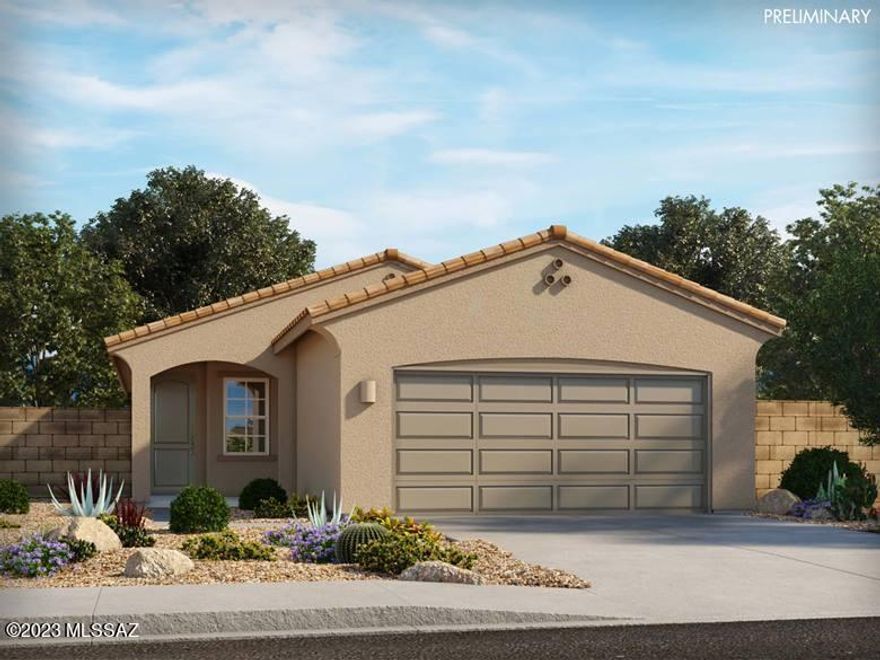 Brand new, energy-efficient home available by Jul 2023! Cool Design Package. This single-story home has three bedrooms with lots of storage. Use the den as your work from home private space. Keep an eye on the party from the kitchen in the open concept floor plan. This community features five floorplans and offers extensive amenities including a splash pad, pools, walking and biking trails, and a safari park with convenient access to I-19 and major employment centers. We also build each home with innovative, energy-efficient features that cut down on utility bills so you can afford to do more living.*  Each of our homes is built with innovative, energy-efficient features designed to help you enjoy more savings, better health, real comfort and peace of mind.