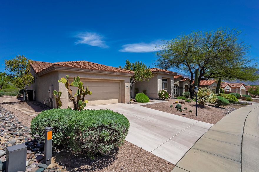 Built 1995: Stunning 3 Bedrooms, each with ensuite bath. Located on Sun City Rancho Vistoso's golf course at the 4th hole, this home boasts exquisite mountain views from the covered back patio, family room, Master bedroom and guest bedroom. Formal Living Room and Dining Room. The remodeled kitchen opens to a casual living area. Alder Cabinets, Solid Surface Countertops, plenty of counter space and cheery breakfast nook. Master Bedroom features Walk-in Closet, Jetted Garden Tub, Separate Shower and custom Cabinets. Carpeted Bedrooms/Den/Living & Formal Dining Area, tile in other areas. Appliances include Refrigerator, Electric Stove, Built-in Microwave, & Washer/Dryer. Landscaping service included. There's even room for your Golf Cart! Enjoy all the Sun City community amenities including Aquatic & Fitness Center with Lap Pool & Group Classes, Basketball Court, Bicycle Trails, Handball, Jogging Paths, Putting Green, Horseshoes, Miniature Golf, Pickleball, Racquetball, Shuffleboard, Tennis, Yoga, Discounted Golf and more! 45 + Community, See www.suncityorovalley.com for more details. No pets. Trash Included **$28.00 Mandatory enrollment in Resident Benefit Package. Includes HVAC filter delivery, cable internet concierge service and more! Ask agent for details.