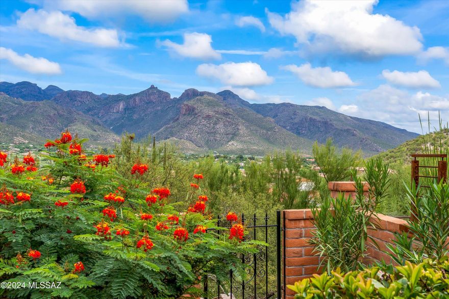The mountain views say it ALL! Enjoy  morning sunrise and afternoon shade. On the most desired street for Catalina Mtn, Ventana & Sabino Canyons & Rincon Mtn views. Preferred Miramar floorplan ready for new owners...great condition as it is but room for putting owners own personal taste on the home. High ceilings, skylights, gas Beehive FP, full wrap covered patio (back, side and corner). Neighborhood sidewalks for those daily walks. Community clubhouse, 2 pools/spa & tennis.  Welcome home to Fairfield!