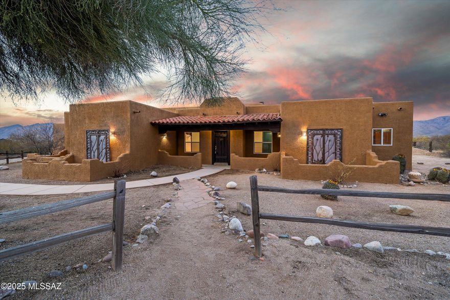 Saddle Up for Your Dream Home in East Tucson!  Get ready to fall in love with this 2318SF, 4 bed, 2.5 bath Horse Property, perfect for every cowboy and cowgirl around. This East Tucson ranch is packed with features that'll make you want to holler ''Yippee ki-yay!''

EQUESTRIAN PARADISE: 3.01 Acre lot features a large Arena (~100'x125'), multiple horse stalls, spacious corral, tack room and garden!  If cost of eggs has got you down, the large Chicken Coop is ready to go to help feed your family!  Just add chickens.

POOL/SPA OASIS:  When you're done playing cowboy for the day, kick back and relax by the pool and spa!   Spacious backyard comes complete with a built-in BBQ, outdoor fireplace, screened Arizona room and garden. Perfect for those hot days and cool desert nights. AUTHENTIC SANTA FE STYLE: Experience true Southwest living with custom Santa Fe style construction, exposed beam ceilings, custom Santa Fe light/fan fixtures, multiple fireplaces and so much more.  Checkout the beautiful built in custom cactus art feature above the fireplace!

RECENTLY RENOVATED: Fresh paint inside and out, a brand-new roof, new AC unit and immaculately clean interior ensures this property is move-in ready.

INCREDIBLE VIEWS: Views in every direction.  Mountains, sunrise, sunset, desert views and more. Every bedroom features a private patio for you to sit out and just stare off into the distance! Peace and tranquility await! 

Set up your private showing today.  It's hard to find Horse property this clean, this move in ready packed with all of these features you'll love!