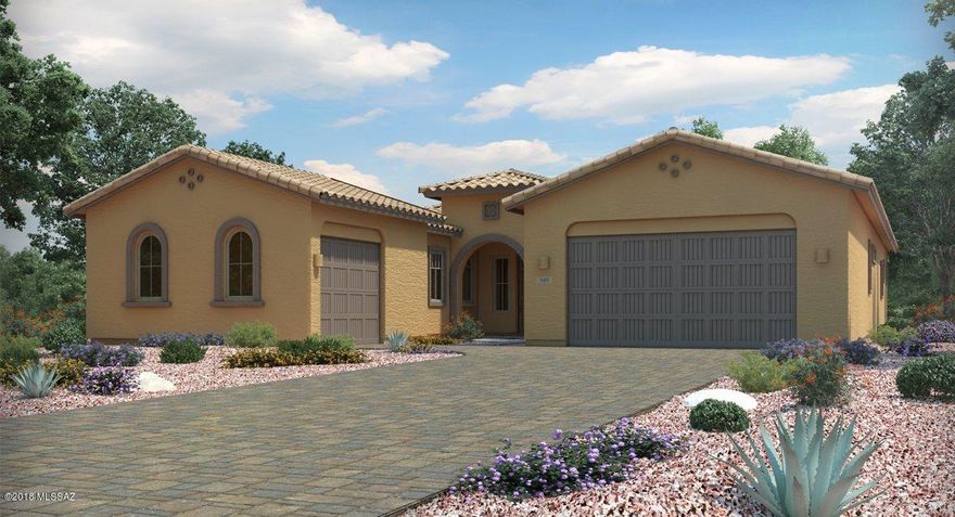 This beautiful, single story Aurora floor plan includes 3 BR, Den w/closet, Bonus room & expansive master suite! Has an exceptional gourmet inspired kitchen w/GE Stnlss Steel applncs incl refrigerator, & open great room that interacts perfectly w/the backyard covered patio.  The MBR suite incl a private bath retreat w/large step-in shower, two sinks & 2 spacious walk-in closets. Quality features in home incl:Garage has 5' expansion, granite countertops, 18'' tile, 8' doors, 10' ceilings, 5 ¼'' baseboards, 42'' cabinets, Radiant Barrier roof sheathing, LED lighting, prep for future solar & other energy efficient items, gas cooktop, all Wi-fi Smart items such as Alexa, Echo Dot, Echo Show, Sonos, Ring & much more! A Public Report is available at the AZDRE website. Call 800-864-1055 for appt