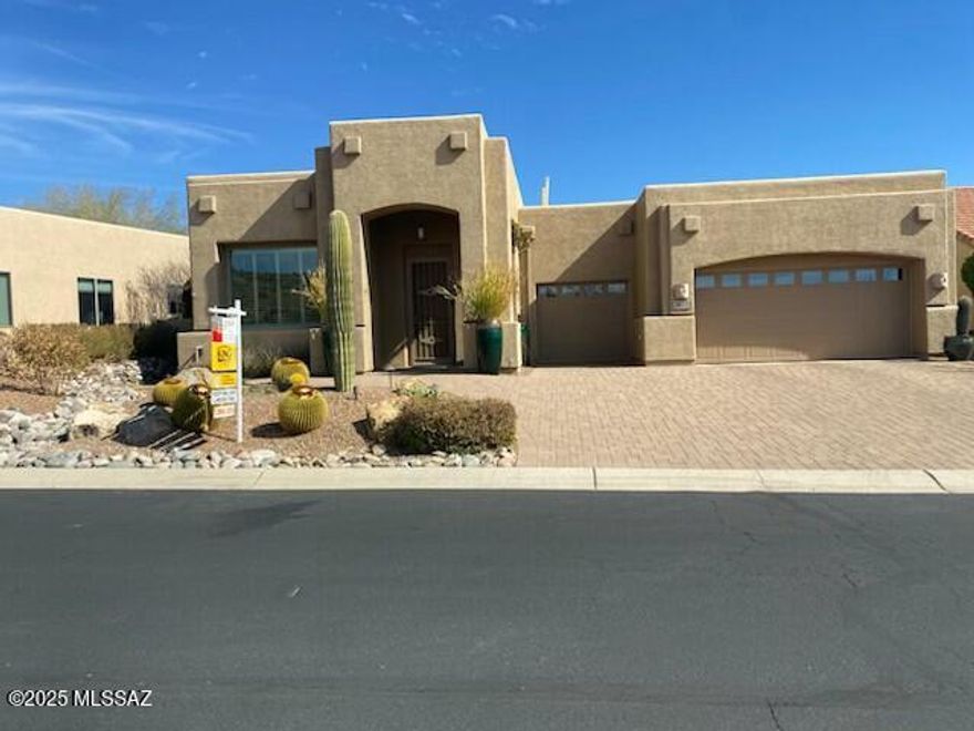 Unsurpassed, sweeping mountain & golf course views from this significantly renovated split bedroom Cheyenne model! No expense has been spared or amenity over looked. Dream, gourmet kitchen w/5 burner gas stove, upgraded SS appls & gorgeous cherry cabs, complimentary Quartz & Granite counters w/tile backsplashes, 2 microwaves, large island w/built-in table & overhead pendant lighting. Generous sized redesigned wet bar w/extensive cherry cabs, granite counters & built-in wine cooler. Spacious primary bedroom w/bay windows 2 huge his/her closets, roll-in tiled shower & double vanities. Full 3 car garage w/7 cabs, sink, service door & work bench. Fully extended patio w/flagstone flooring, warming hot tub, 3 fans & those glorious views! New interior paint, roof recently cleaned & re-surfaced.
