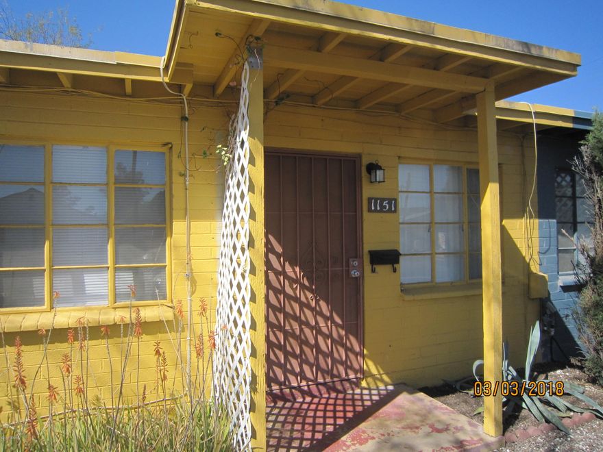 1 Bedroom in 6-Plex with all tile flooring, off-street parking for 1 car, Evap Cooling and Gas Furnace, private fenced yard. Clean and ready for move-in! Water and trash service is paid.