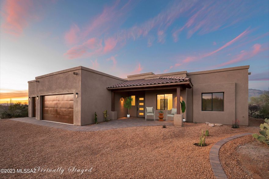 Where Dreams Come True !  Imagine brand new everything, Thor Appliances - gas range, dishwasher, & wine cooler. Walk-in pantry, luxury vinyl plank flooring through-out, 
Soft hues of gray interior paint, linear gas fire place, mantel. Porcelain tile and quartz counter tops in all bathroom.  This luxury home comes with amazing views, situated on 1.74 acres nestled in the lush desert surrounds.  Enjoy gorgeous sunsets from the front porch or the back porch, maybe build a pool...plenty of room. Equestrian center, recreation center and miles and miles of dedicated trails.  25 min to major employers. Coyote Creek is a Lifestyle!