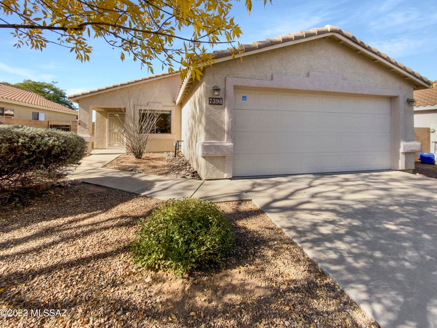 Welcome home to  Desert Willow Estates.  This charming 3 bedroom, 2 bathroom home features stainless steel appliances, a breakfast bar and freshly painted cabinets.  Neutral tile floors throughout the walk ways,  plenty of natural light, and fresh carpet in the bedrooms. Relax in your primary suite, complete with a spacious closet and an en-suite bathroom with double sinks. Entertain on the covered back patio, perfect for barbecues. Close to shopping and hiking trails.