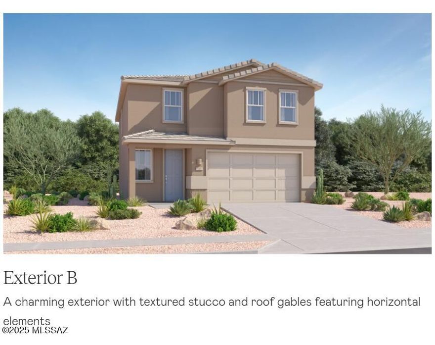This new two-story home features a spacious and modern design. An open-concept floorplan on the first level combines the kitchen, dining room and family room for seamless entertaining and multitasking, and a nearby patio provides convenient indoor-outdoor transitions. A versatile loft is located on the second floor near three secondary bedrooms and the luxurious owner's suite, offering direct access to a full-sized bathroom. Our homes come with the Rinnai Tankless Water Heaters, Smart Thermostats, Post-Tension Foundation, Radiant barrier roof decking, 2'' Faux Wood Blinds and more!