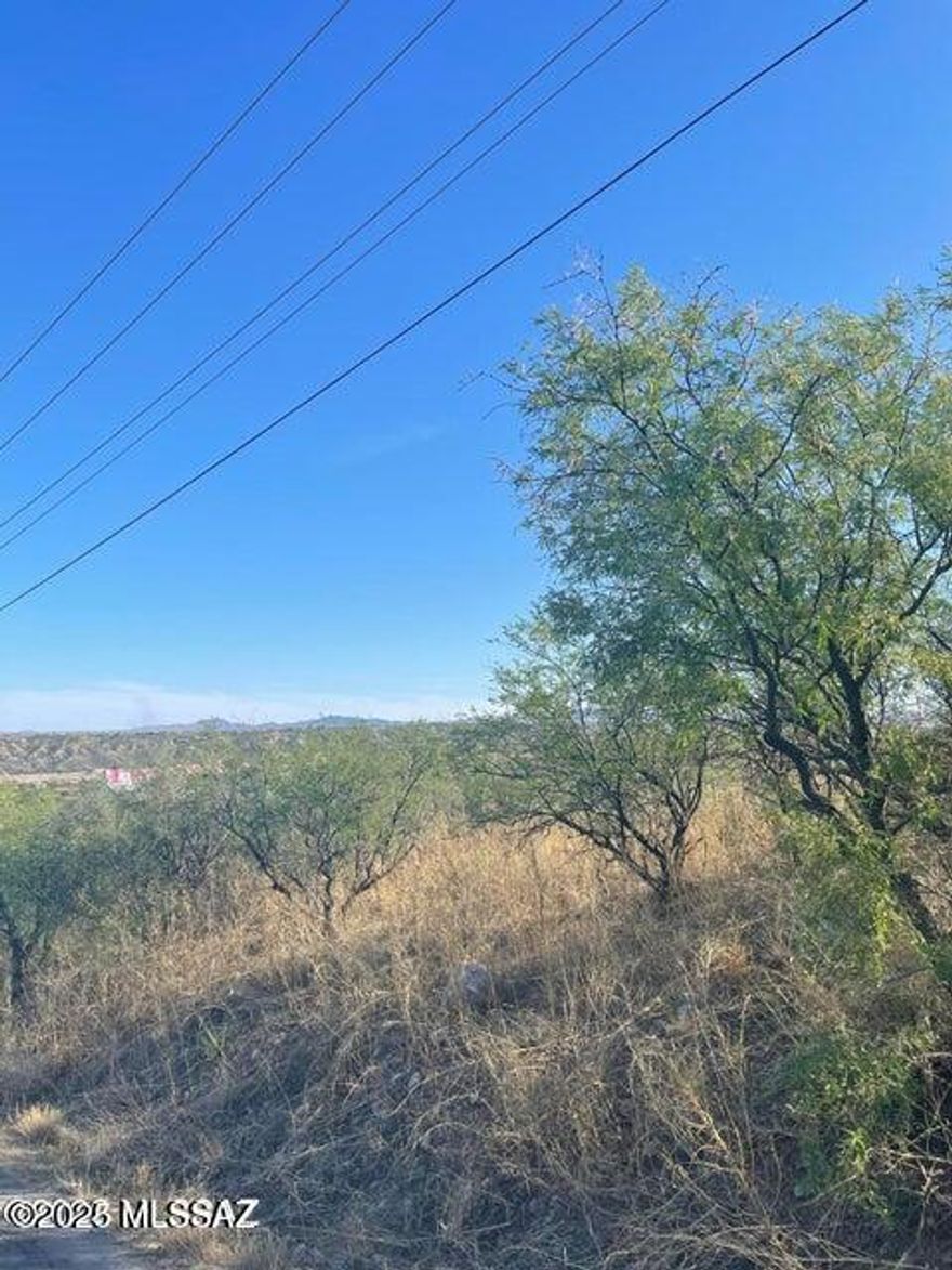 BEST VIEWS IN THE WEST! This Rio Rico lot has almost an acre (.85) of land. Build your new home or weekend getaway on this property. Spectacular views of the mountains surround this picturesque, rural valley just over an hour from Tucson. East/west exposure and paved roads. Electricity pole and water are nearby. At 4600' elevation, fresh mountain air, blue skies, and cool breezes await. Temperatures average 10 -15 degrees cooler than Tucson. Easy access to the freeway. Submit all offers!