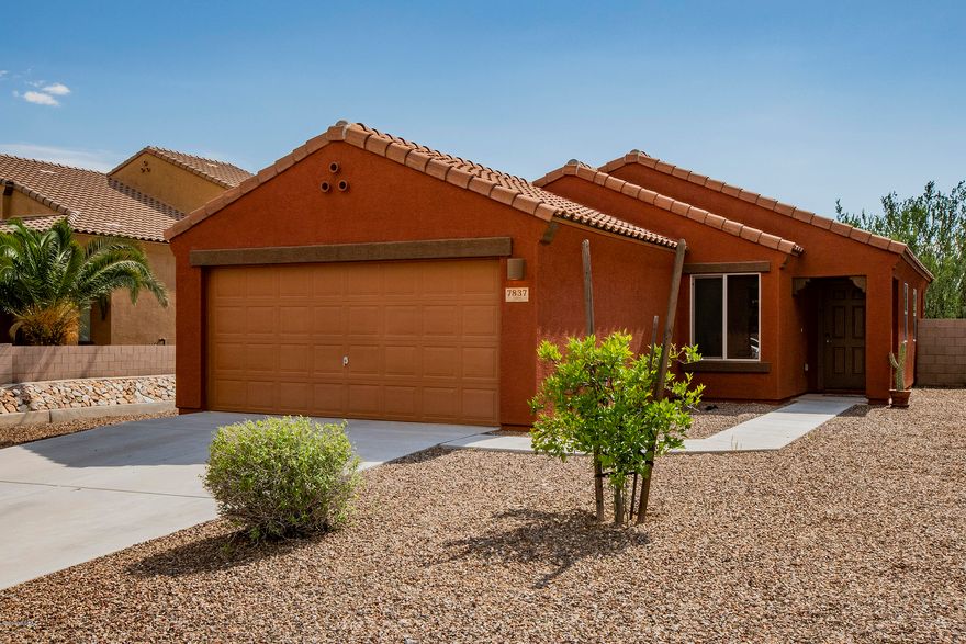 Beautiful Home painted with rich color's that mirror the gorgeous sunset views! This 3 bedroom 2 bath home is Move-in Ready and has new interior paint, new flooring in Kitchen/Bathroom's/hallway, New Granite and new Sinks in Kitchen and bathrooms, New Fan's in Master bedroom, and Living room, New Kitchen lighting, Low care front and back yard (back yard had some rock added) and Nice backyard porch, all window covering & washer/dryer stay.