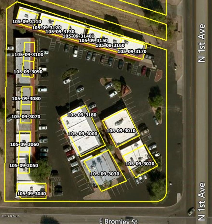 Investor opportunity at 4701-4747 N 1st Ave.  Professional office plaza consisting of 18 separate tenant spaces ranging from 495-3645 sf,  18 parcel #'s, all spaces are leased & a well maintained property.  See appendix 1 for parcel #'s & legal descriptions.
All units with heat pumps except 4 with combo of gas heat, electric AC.