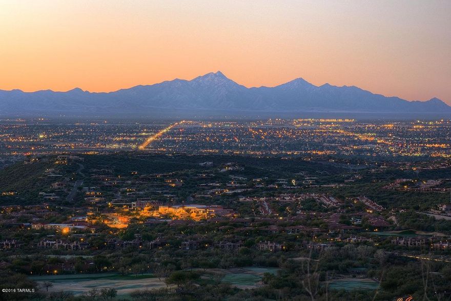Fabulous 1 acre lot high up in Ventana Canyon Mountain Estates.  Stunning views of Tucson city lights, mountain ranges and Ventana Golf Course. Very easy build site surrounded by natural areas, to build your dream home. Close to shopping and restaurants.