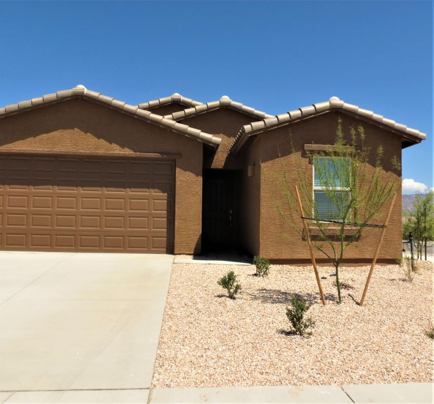 Brand New 5 bedroom 3 bath home, this home has so many upgrades and neutral colors throughout. This very spacious great room floor plan has 18' tile in all the right places, carpet in bedrooms, kitchen has granite counter and 48' upper cabinets for plenty of storage, large master bedroom suite with dual sinks and walk-in shower, Wi-Fi certified home with ring door bell, prep for reverse osmosis and soft water loop prep, blinds on all windows, covered patio with mountain views. This home is clean and ready Now!