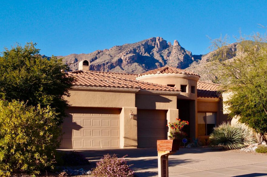 This lovely AF Sterling 3541 sq ft home is the only home for sale in the gated community of Paloma Canyon/Pinnacle Ridge. Magnificent Catalina Mountain views throughout the home and back yard.  Open concept floor plan, with formal living room with high ceilings and oversized windows, formal dining room, large breakfast area, family room.  The kitchen features granite counter tops and stainless steel appliances.  Spacious Master suite with dual vanities and closets, garden tub and walk in shower.  Split bedroom plan, with 3 additional bedrooms, 2 share Jack and Jill bathroom.  Spa and 38 foot pool, great for swimming and exercise. Built in BBQ and fridge, ready for entertaining. 3 car garage. District 16 schools. Level lot and no inside steps. Priced below recent comps and move in ready!!!