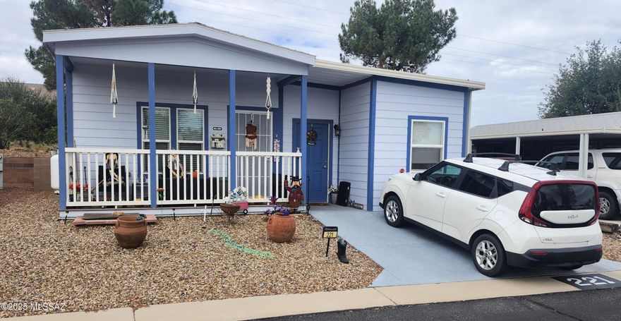 This 2018 Canyon Vista Park model features an added on AZ room, used as a living room, with a mini split for temperature control. In addition to the living room theres also an added on utility room with a washer and dryer hookup and deep sink. The extra space makes for a small office area. The fenced in back yard for your 4 legged furry friends is a plus. 
The stove and dishwasher were added new in 2022.
The HVAC system is a propane operated gas pack and also a propane gas stove.
Financing is possible through from Credit Human through Nova Home loans.