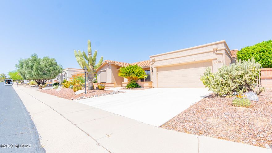 Come relax and enjoy the beautiful golf course and mountain views from this spacious Pacifica floor plan located in Sun City! This two bedroom, two bath home has been recently painted on the inside and outside with gorgeous neutral colors and new retractable outdoor patio shades. Call for a private showing today!