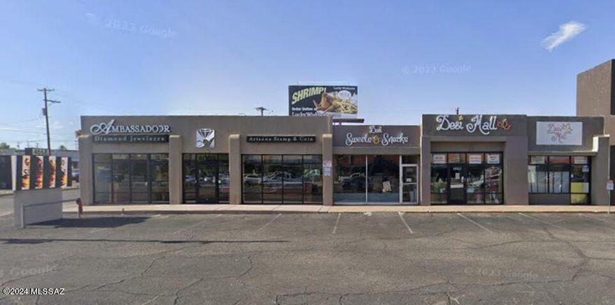 Multitenant retail building on SWC of Speedway and Swan. Former Ambassador Jewelers. Perfect for redevelopment, investor, or owner/user. C-2 zoning allows auto repair use and many other uses restricted in C-1. Owner/agent.