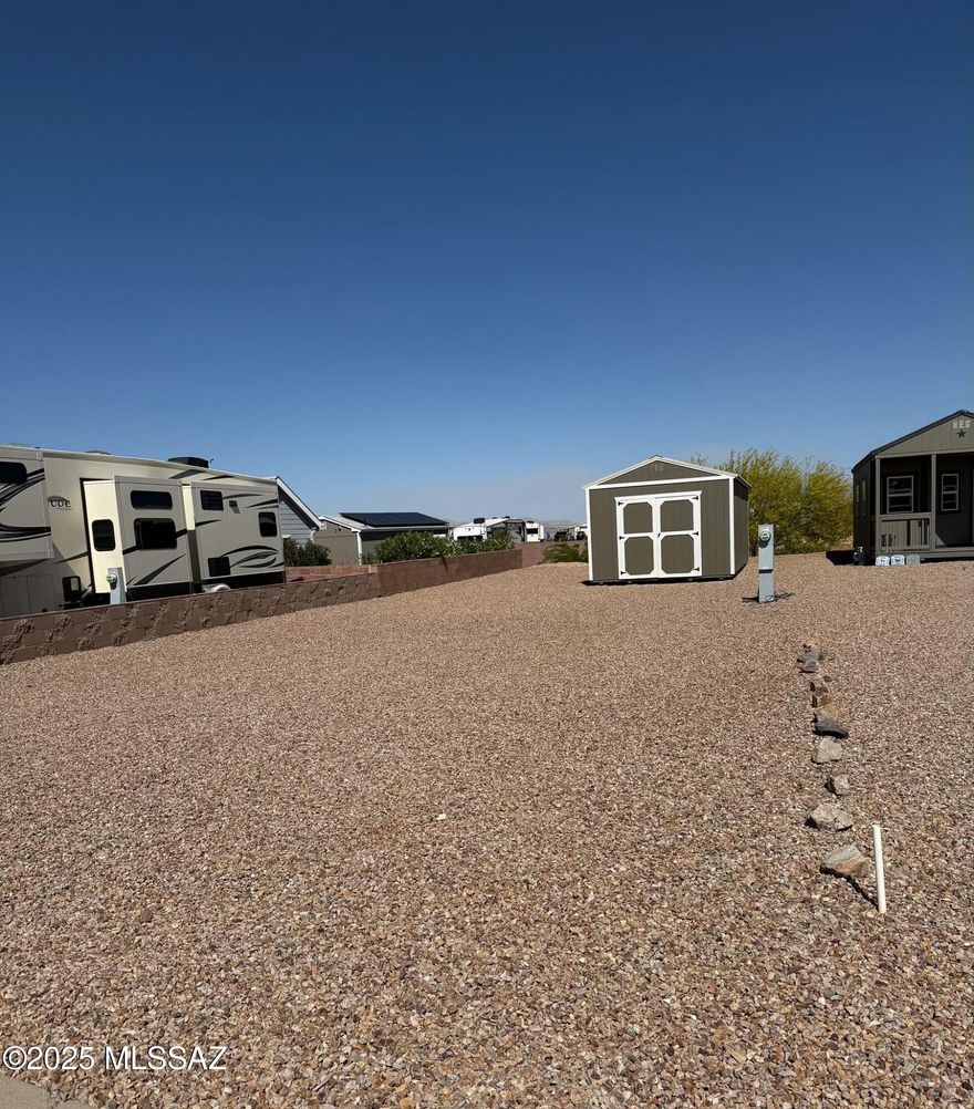 Great lot located in the 55+ community of Legends RV Park. Includes utilities on the lot as well as a casita with electric installed. New electric pedestal from SSVEC as well as additional gravel around property.
