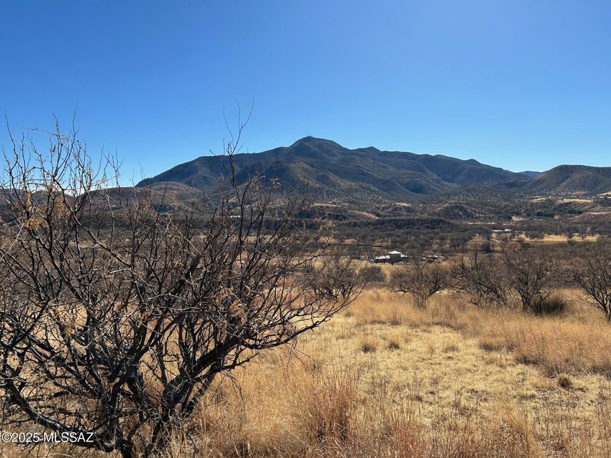 Spectacular mountain views in all directions from this hillside lot overlooking Patagonia. Over 4 acres for space and privacy.  Water, electricity, and phone at the lot line. Out of the floodplain with at least 2 nice building sites.  Easy access to Patagonia and all that it has to offer.  Clean air, starry skies, glorious sunsets and nice neighbors.  Aggressively priced for a quick sale.