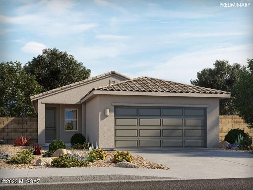 Brand NEW energy-efficient home ready Feb 2024! The primary suite location provides ultimate quiet and privacy. Umber cabinets with shaded grey granite countertops, wood-look tile flooring with multi-tone carpet in our Elemental package. Visit the Hanson Ridge community in Vail, Arizona. Set against the stunning backdrop of the Rincon Mountains, this community is located within the highly desirable Vail School District and offers easy access to the 1-10 and major employment centers. We build each home with innovative, energy-efficient features that cut down on utility bills so you can afford to do more living.* Each of our homes is built with innovative, energy-efficient features designed to help you enjoy more savings, better health, real comfort and peace of mind.