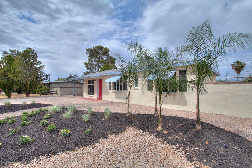 Back on the Market with a  Brand new, Bigger, Better Master Shower!  Walk into a move-in ready 3 bed, 2 bath home, freshly remodeled!  It's like a new build but with the bonuses of solid brick construction, a big lot and no HOA in an established east side neighborhood!  New kitchen with granite AND a gas range!  New bathrooms and tile throughout!  The natural light and open floor plan make this house feel bigger than its actual square footage.  Mountain views and a mature saguaro in the back yard with a large covered patio make a perfect place for those summer evening bbqs!  Great curb appeal with low maintenance and lovely landscaping with drip irrigation.  You will be proud to invite your friends and family over for a great post quarantine reunion/ housewarming party! Neighborhood park features: lighted fields, paved walking/jogging path, pool and dog park!  This is where the Tucson Scorpions hold practice!  Close to Park Place, movie theaters, bowling alleys, restaurants, medical, Gas Light Theater..great location!