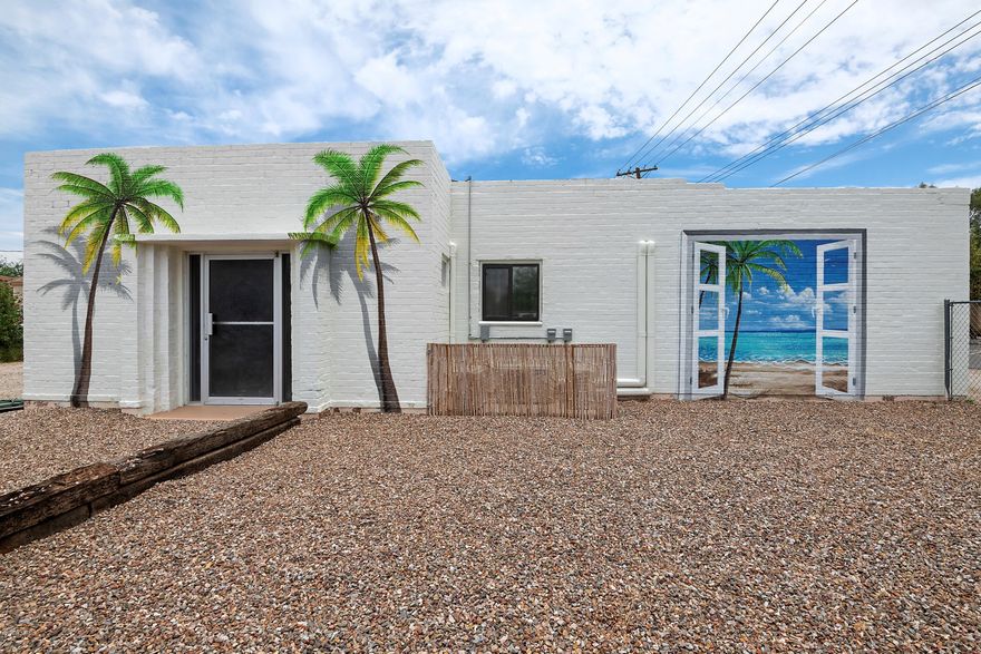 Completely remodeled triple brick Central Tucson home conveniently located a mere 5 blocks North of The University Of Arizona.  No expenses were spared with this recently completed custom remodel featuring a one of a kind mural painted by Ignacio Garcia, an open floor plan, tankless water heater, 5 separate mini split air conditioners, new kitchen with butcher block counters and stainless steel appliances, dual pane windows, ceramic tile flooring, 4BD/2BA's, spacious laundry room with washer/dryer, dual sinks in both bathrooms and loads of parking available.