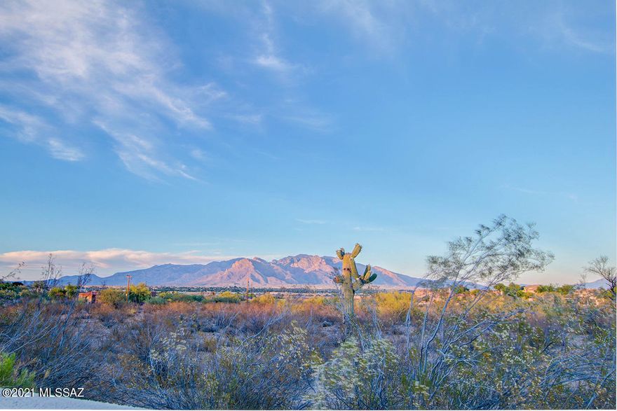 VIEWS of the Catalina and Tucson Mountains, lights and more!
3.36 acre homesite and a custom built home with 5 bedrooms + 3 full baths and a 3 car garage.  5th bedroom could become a den/office (has large closet and additional entry door to frontside of home).  Open great room, kitchen and dining areas with lots of windows for enjoying the views.  Loaded with extras:  Fireplace/media center, viga logs, slab granite countertops, custom knotty hickory cabinets, walk in pantry, master suite w/walk in shower and a soaking tub, landscaped front courtyard with gate, completely fenced backyard and so much more!  See features list attached.