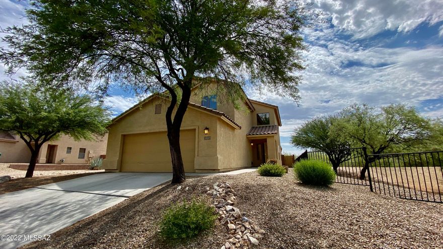 Gorgeous 4 bedrooms plus loft w/ 3 Full bathrooms home featuring a pool on one of the biggest lots in the illustrious Los Arroyos community. The interior exhibits fresh paint, all updated tile downstairs, kitchen displays plenty of cabinets, elegant stainless steel appliances moving on to a bright, airy, floorplan with plenty of natural light, updated light fixtures/ceiling fans, large living room, one bedroom and bathroom downstairs, large loft upstairs, private master bedroom suite with a walk-in closet. generously sized non primary bedrooms, oversee a relaxing fully enclosed backyard that is perfect for entertaining, yard lights. double gated, Mature desert landscaping,  complete with a pool, home backs up to a wash with empty lot on the south end to give even more privacy!