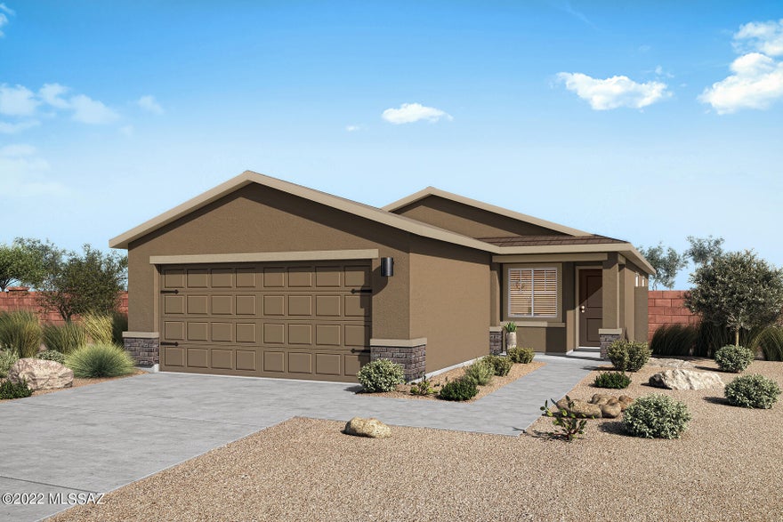 If you are looking for a perfect space to call home, look no further – the Ironwood at SC Ranch is everything you need and more! The Ironwood features an open-concept layout with 3 bedrooms, 2 bathrooms and a 2-car garage. This new home includes a spacious family room, front courtyard, and private master suite. The Ironwood is simple and efficient and is sure to be the space where you and your family create memories that will last a lifetime!