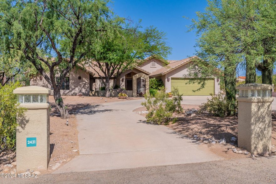 Custom 4 bedroom, 3 bath Home with so many EXTRAS! Huge SHOP with private gate comes with 2 car lifts, air compressor bathroom, RV carport and tons of parking in the motor court. Horse Facilities, Chicken coop, new turf and landscaped walled in back yard with covered patio and gazebo.  Dream kitchen includes, stainless stainless steel appliances, granite slab counters, 2 microwaves, double oven, warming drawer and breakfast bar  Custom lighting throughout, travertine floors, polished concrete, Office w/wet bar, family/game room, Built in cabinet storage & book cases, plantation shutters, vaulted ceilings, entertainment center, built in speakers!  ONLY STEP IS 3 INCHES INTO SUNKEN GREAT ROOM!   front Courtyard  fountain Guest house plans! OWNED SOLAR! Low Utilities! RV parking no HOA