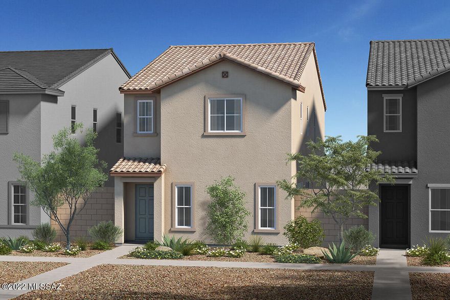 This two-story home showcases an open floor plan with a powder bath and spacious great room. Whip up culinary delights in the modern kitchen, which boasts dark blue birch cabinets, a pantry, island with breakfast bar, and Whirlpool® stainless steel appliances, including a gas range and dishwasher. The primary suite features a walk-in closet and adjoining bath with a dual-sink vanity and garden tub/shower. Centrally located, this home is less than three miles to University of Arizona and a short drive to downtown Tucson for dining, music, arts and entertainment. Major employers are nearby, including Pima Community College Downtown Campus and Banner - University Medical Center Tucson. This community is minutes to parks, The Loop walking/biking trail, and Mountain Avenue bikeway.