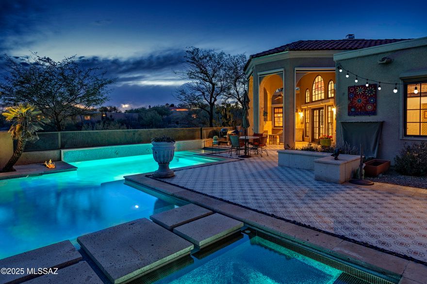 Nestled along the Rillito River across from Tucson Country Club, this stunning townhome offers unbeatable views and an exceptional lifestyle. The layout is as functional as it is elegant, with 2 bedrooms, 2 baths and an office space.  Step outside to your private oasis featuring a custom pool and spa perfect for relaxing or entertaining under the Arizona sky.
Inside, thoughtful upgrades abound. Designer mosaic features add artistic flair throughout, while modern finishes and high-end touches elevate every room. The open-concept living and dining areas flow effortlessly, filled with natural light and framed by picturesque views.
Whether you're enjoying a peaceful morning on the patio or hosting friends for a sunset swim, this home offers the ideal blend of comfort, style, and desert.