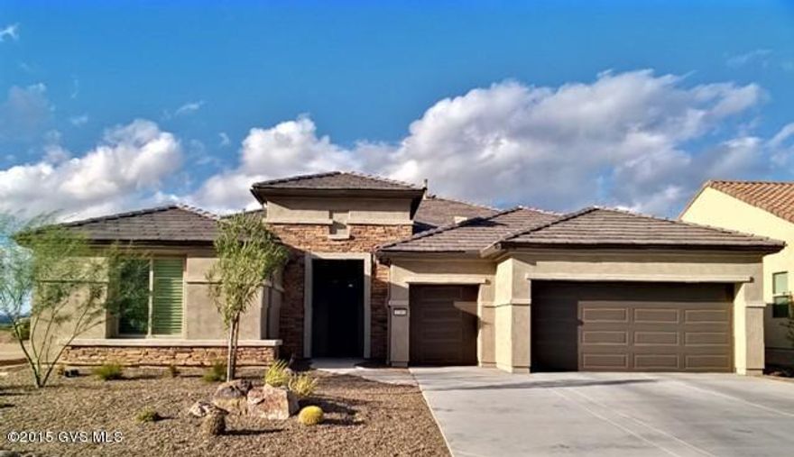 This is one of Robson's most popular, current models, the Mirador. It was built just a year ago w/LOTS of UPGRADES! Everything has been done - all the landscaping, lights, fans, window treatments, screened in porch w/Built-in BBQ, etc. - absolutely everything! All you have to do is move in and begin enjoying the wonderful life-style Quail Creek has to offer! The house backs up to open desert with Mountain views! The Great Room has a Fireplace & Built-in Bookshelves, Den with Built-ins, Master Suite with custom Master Bath  Large Shower in lieu of tub, Guest Ensuite, Dining Area with a Wet Bar & ice maker, a Chef's Delight Kitchen with Stainless Steel Appliances, Advantium Oven & regular Oven, Gas Range & Hood, Monogram Built-in Refrigerator, Granite Counters, a Pantry Closet &  Alder Cabinets with roll-out lower shelves. Wood flooring in all living areas, carpet in the Bedrooms & Tile in the Baths. Laundry Room w/built-in ironing board, washer & dryer included. 2 Car garage & Golf Cart Garage. Utility sink in garage. Gutters. Water Softener & High efficiency HVAC system. View this house and make it your home!