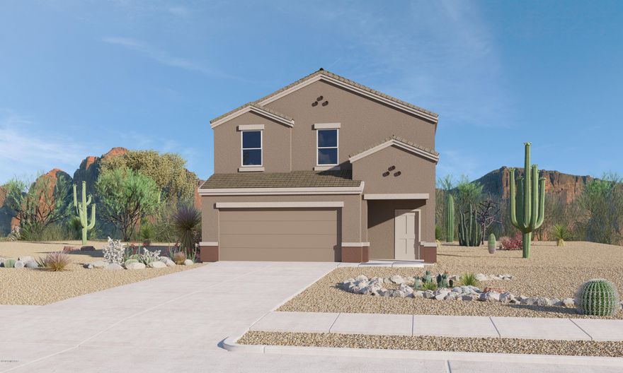 Our Brand New 2-story Grace plan boasts 1,963 square feet with 4 beds, 2.5 baths, and a 2 car garage. This home comes with WHIRLPOOL® Stainless Electric range with microwave and dishwasher, granite countertops in kitchen and cultured marble in bathroom. Upgraded with 6x26 staggered wood look tile, White Painted Linen Maple cabinets with 42'' Uppers, DuPure® Ultra Filter Single Stage®, LED disc lights and 9-foot ceilings on the 1st floor! Additional upgrades include; Stainless Steel Gas Range Package, Soft Water Loop w/drain, Tile Extended to the Great Room, and Oak & Metal Spindle Stair Rails. Come see us today! Interior packages, exterior elevation and color may vary. Home is under construction. Please call site agent for update on construction status.